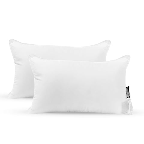 Two Pillowtex Pillow Insert polyester pillows on a white background.