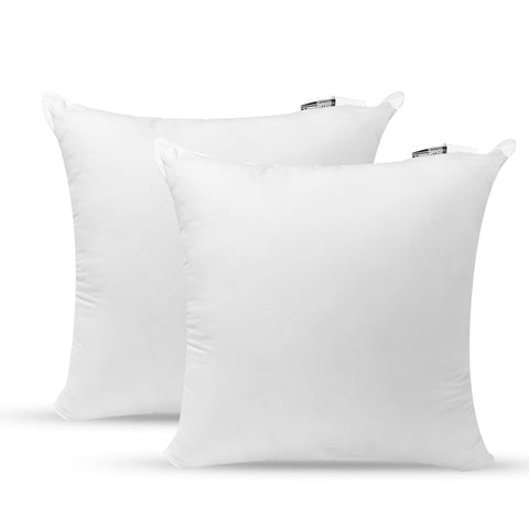 Two Pillowtex hypoallergenic pillow inserts on a white background.