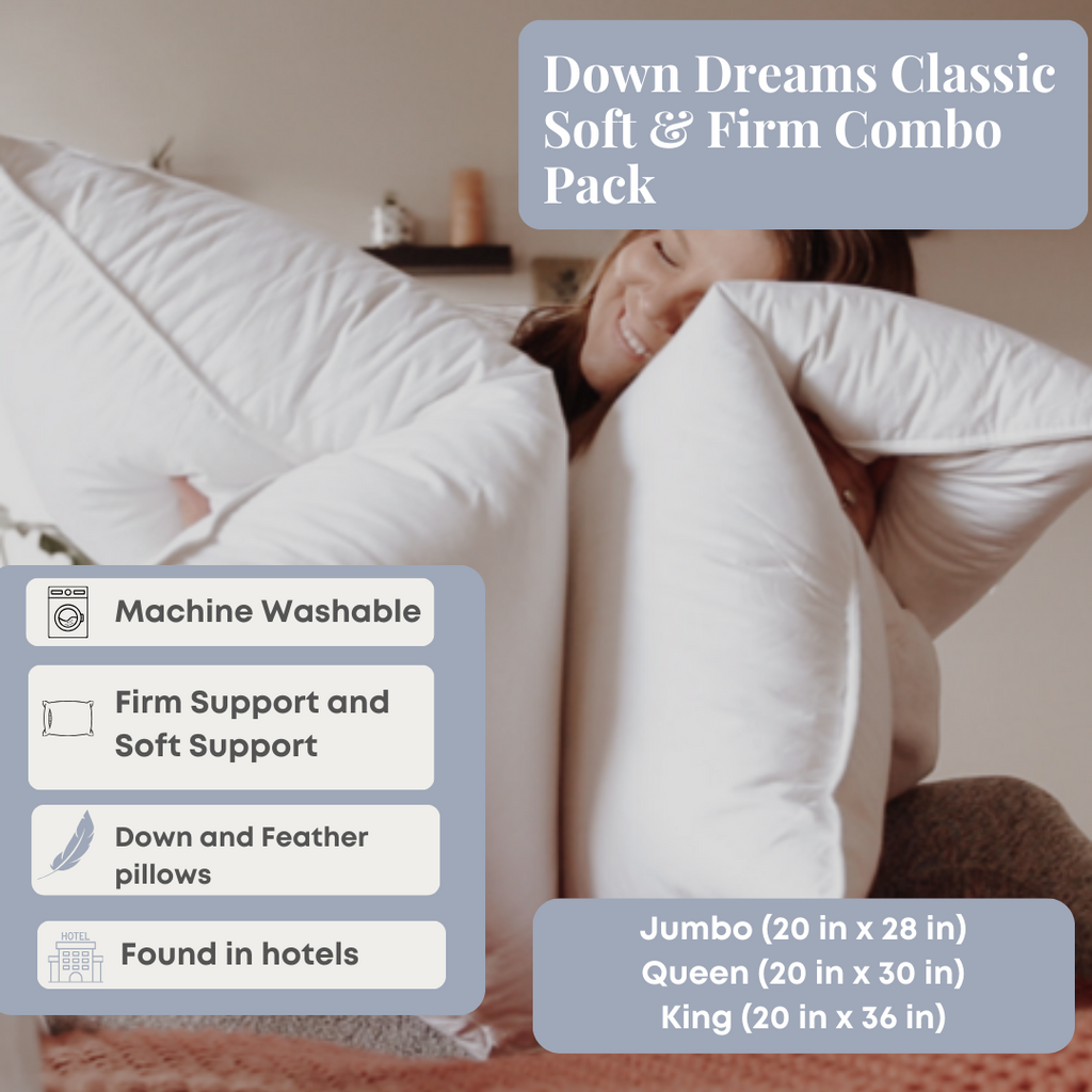 Down Dreams Classic Soft & Firm Combo Pack (Includes 2 Pillows
