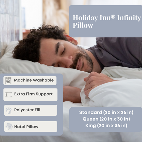 Experience ultimate comfort and support with the Keeco Holiday Inn Infinity Pillow, designed specifically for side sleepers. This extra firm pillow will ensure a restful night's sleep every time.