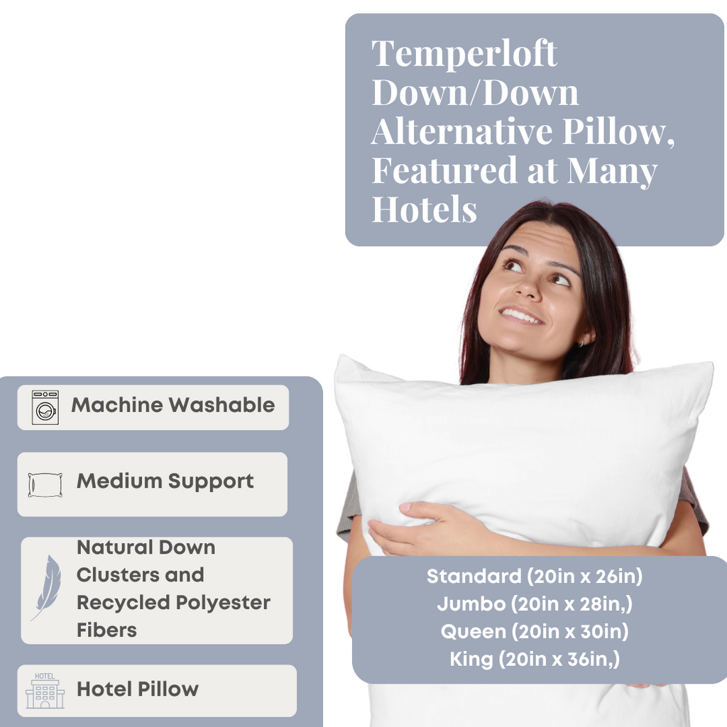 Temperloft Down/Down Alternative Pillow, Featured at Many Hotels 