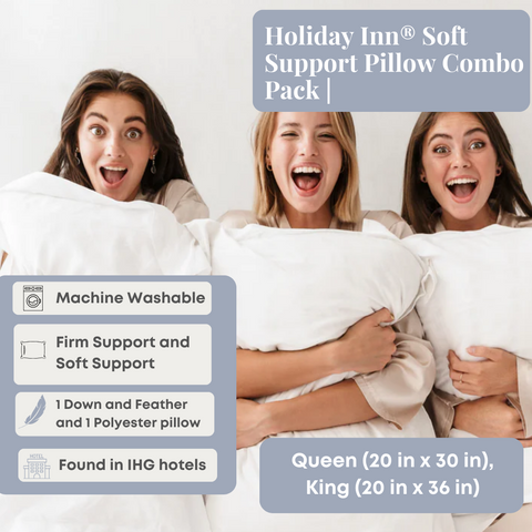 Get the ultimate comfort with the Hollander Holiday Inn® Soft Support Pillow Combo Pack, featuring soft support pillows.