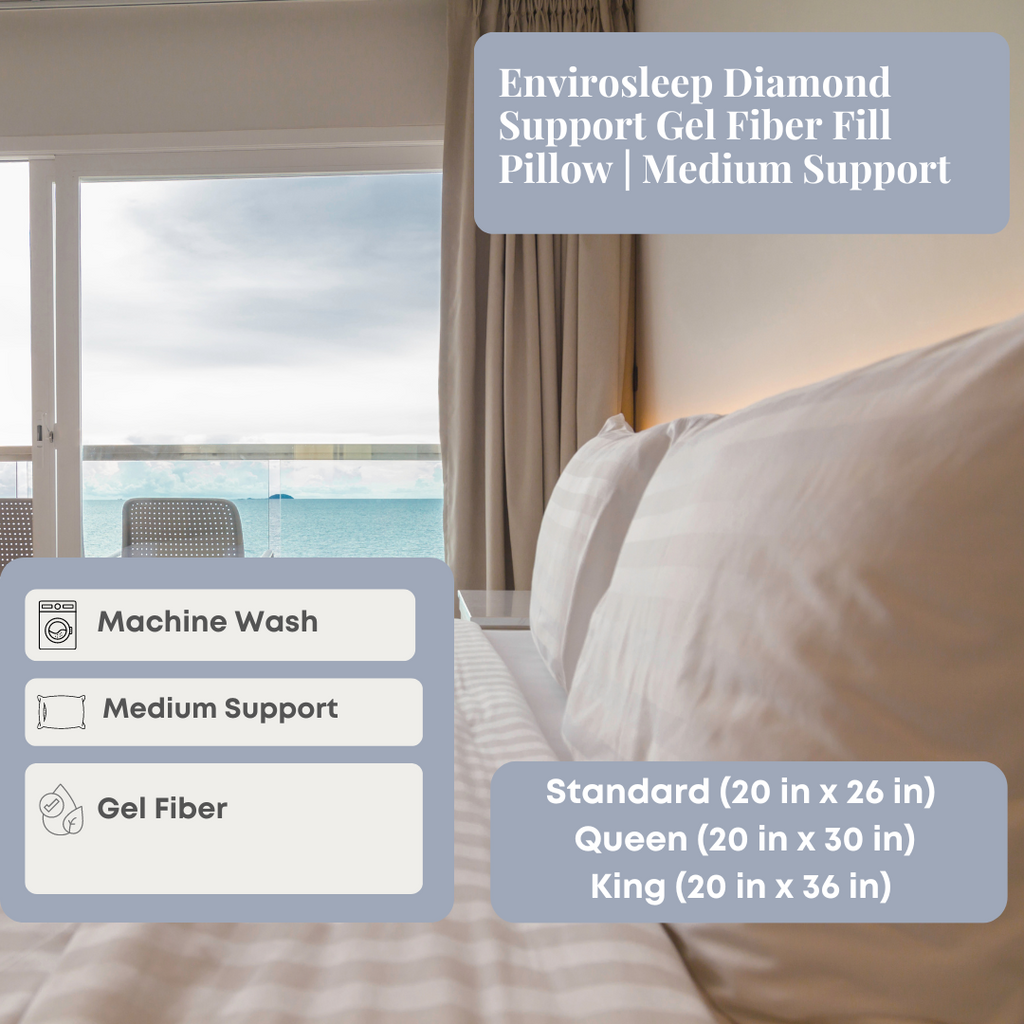 Envirosleep Diamond Support Gel Fiber Fill Pillow Medium Support