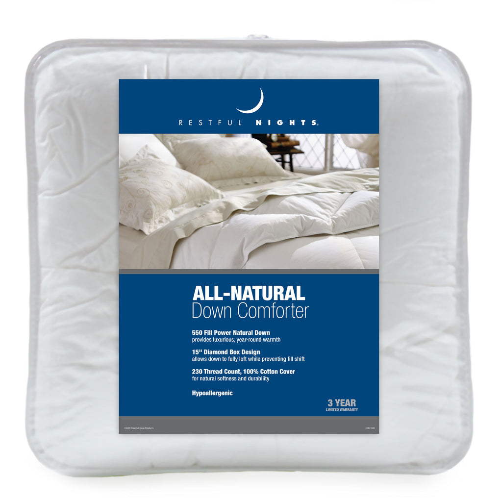 Restful Nights All Natural Down Comforter All Season