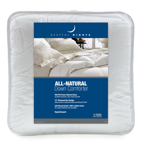 Restful Nights All Natural Down Comforter | All Season