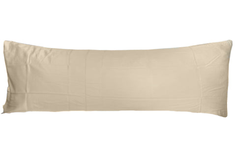 A beige Pillowtex Body Pillow Cover | Antimicrobial Copper Infused Bamboo on a white background.