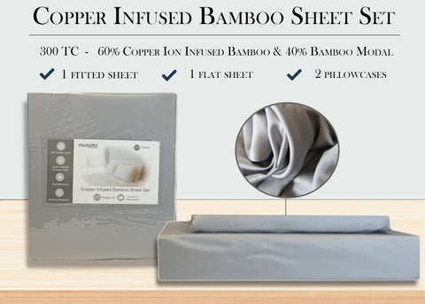 Wrap yourself in luxury with the Pillowtex Copper Infused Bamboo Sheet Set. The antimicrobial properties of the copper make these sheets not only soft and comfortable, but also a healthy choice for your bed.