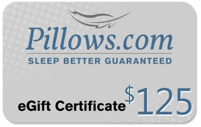 Purchase a pillowsdotcom $125 gift card for a guaranteed better night's sleep in the United States.