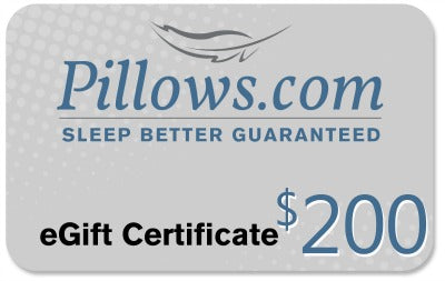 Purchase a $200 electronic gift certificate from pillowsdotcom for guaranteed better sleep.