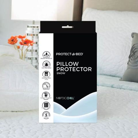 Protect your pillow with the Protect-A-Bed Snow Pillow Protector from dust mites.
