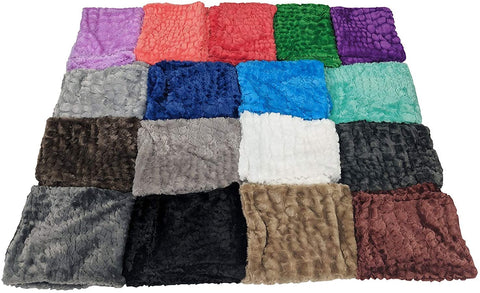 A variety of Pillowtex Plush Body Pillows with Cover in colorful faux fur.