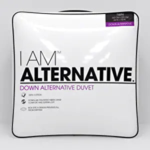 I am a Down Alternative Comforter by Hollander with a polyester fiber fill and baffle box design.