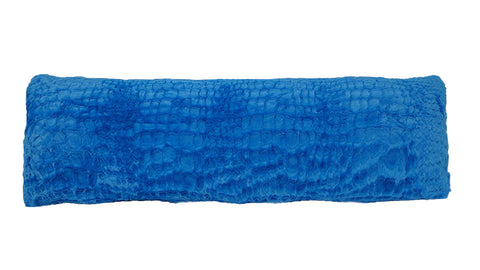 A Pillowtex Plush Body Pillow in blue on a white background.