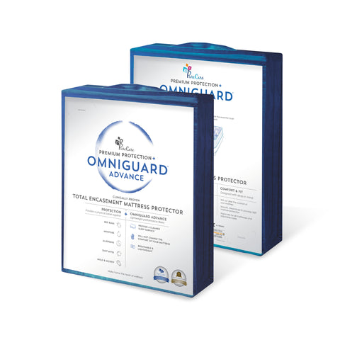 PureCare OmniGuard Total mattress protector protects against allergens and is waterproof.