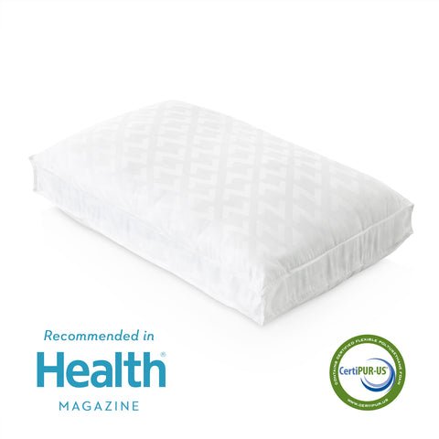 A customizable Malouf Gel Convolution pillow recommended in health magazine.