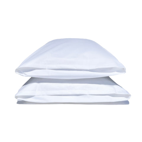 Two Pillowtex pillowcases stacked on top of each other made from a cotton polyester blend fabric.