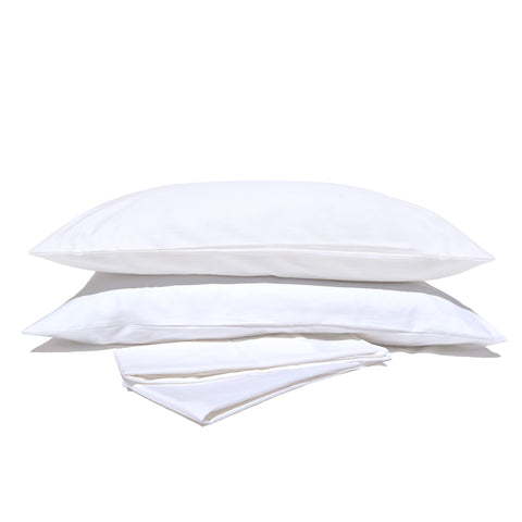 Two white pillows on a white surface with a Pillowtex Pillowcase 80% Cotton 20% Polyester | 300TC.