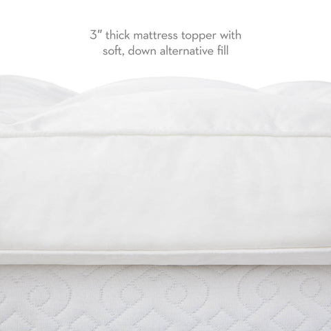 Experience comfort like never before with the Malouf Isolus 3 Inch Down Alternative Topper. Filled with soft down alternative, this hypoallergenic topper features baffle box construction for maximum support and durability.