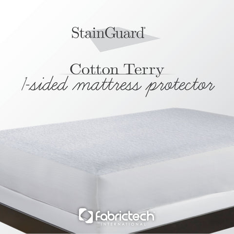 Replace the product in the sentence with: PureCare StainGuard Cotton Terry 1-Sided Mattress Protector.