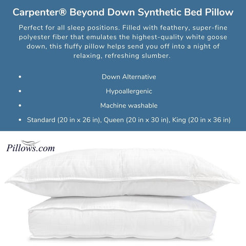 Carpenter Beyond Down synthetic pillow information