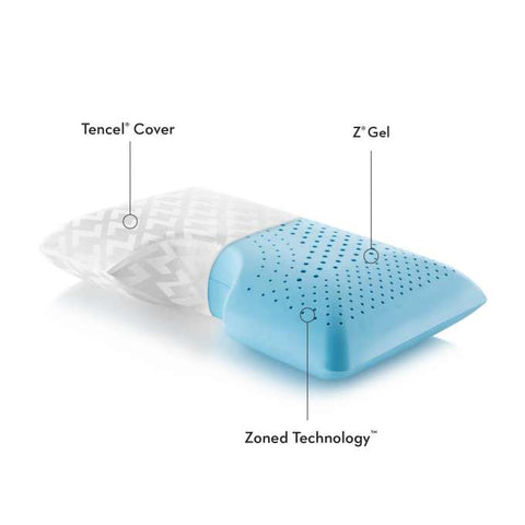 This Malouf Shoulder Zoned Gel Dough Pillow is designed for side sleepers, featuring Shoulder Zoned Gel Dough for enhanced comfort.