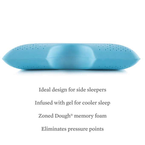 This Malouf Shoulder Zoned Gel Dough Pillow by Malouf is perfect for side sleepers, featuring the Shoulder Zoned Gel Dough design.