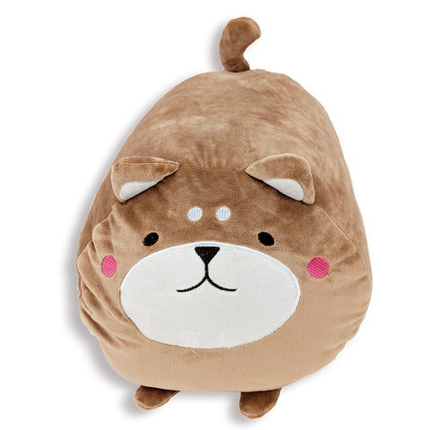 This plush buddy, Cute Dog Snuggle Pillow | Bubba The Dog, has pink eyes and is shaped like a brown dog. A great children's gift!