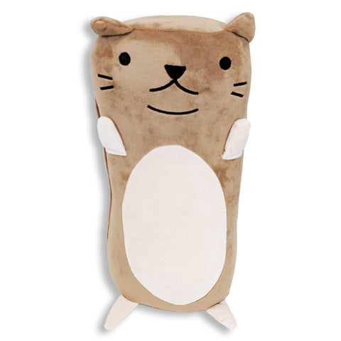 A high-quality Memory Foam Cat Pillow shaped like Marshmallow The Cat on a white background, perfect for children's gifts from Pillowtex.
