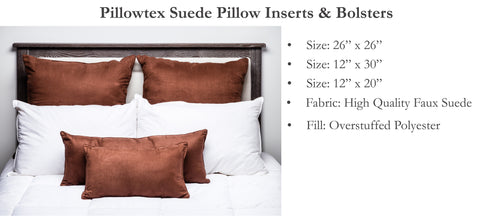 High quality Pillowtex Faux Suede Decorative Throw Pillow Inserts & Boosters.