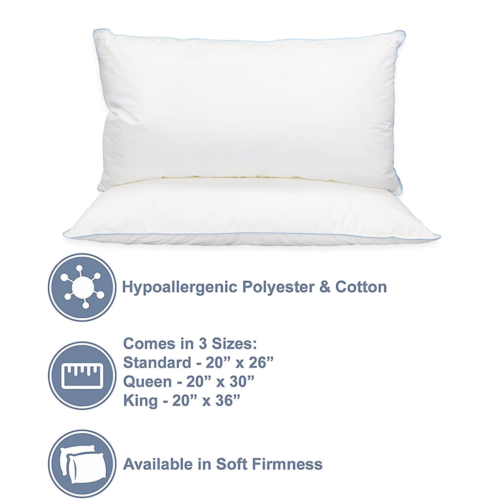 Down Alternative Hypoallergenic Pillow Insert Cotton Cover | 18x18 | 20x20 | 22X22 | Throw Pillow, Size: 20 x 20