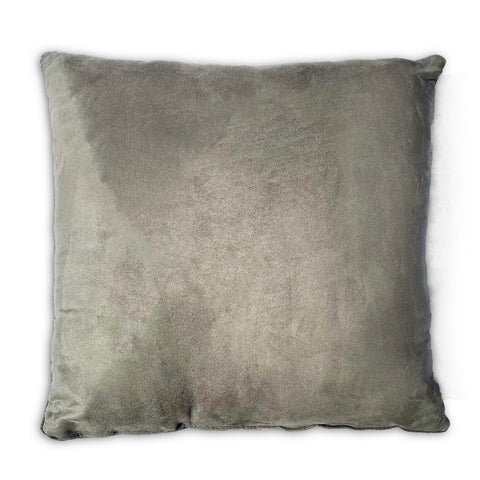 A grey Pillowtex Faux Suede Decorative Throw Pillow on a white background.