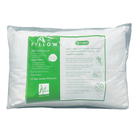 A Natural Living Down Alternative Pillow with environmentally friendly INGEO™ Fibers for a natural living experience.