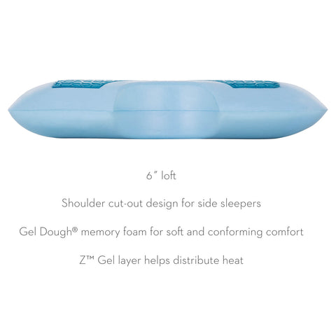 A Malouf pillow with cooling gel infused memory foam, designed for side sleepers.