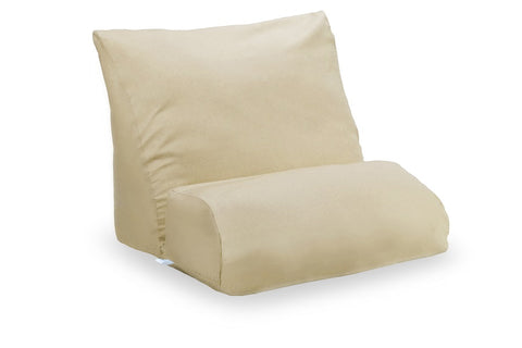 A beige Flip Pillow Covers on a white background made of cotton by Contour Living.