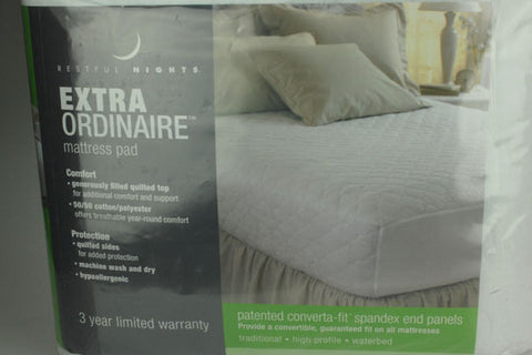 Experience the Restful Nights® Extra Ordinaire mattress pad for an extra-ordinary night's sleep. The convertible fit design ensures a comfortable and restful sleep every night.