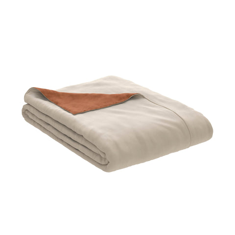 A beige PureCare Cooling Bamboo duvet cover on a white background.