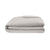 A neatly folded light gray sheet from the Delilah Home Final Sale: Organic Hemp Bed Sheet Collection is displayed on a plain white background, showcasing its smooth, wrinkle-free fabric and luxurious, cozy feel—perfect for elegant bedding.