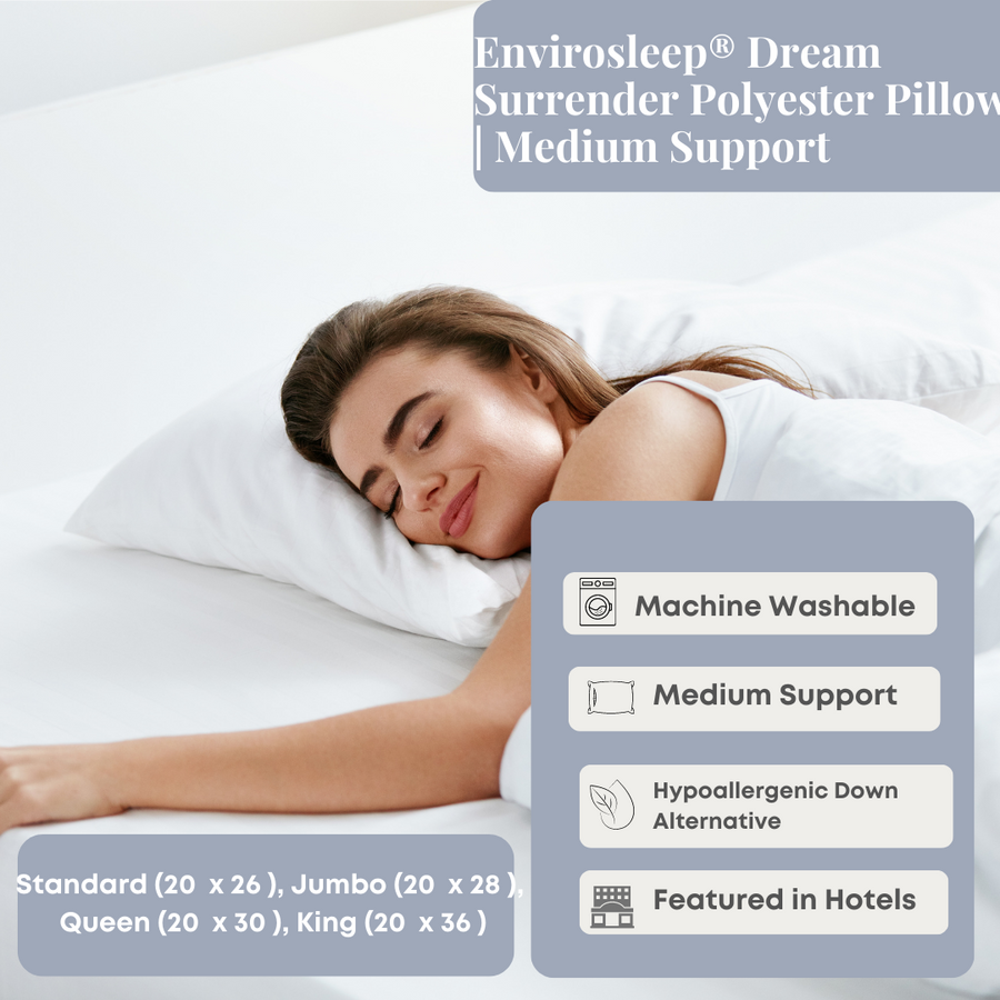 Envirosleep Dream Surrender Polyester Pillow Medium Support Pillows Com   1 92461c3f 493f 41a1 A7d0 05f0ca8aa402 900x 