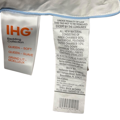 Holiday Inn Touch of Down Feather Down Pillow Soft