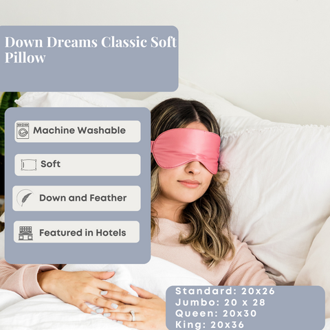 Down Dreams Classic Soft Pillow, Featured at Many Hotels