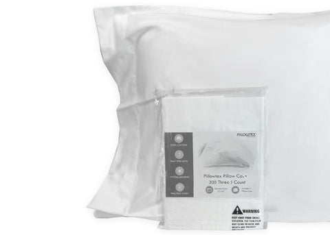 A soft Pillowtex white pillow with a plastic cover.