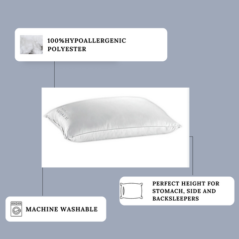 An image of a Wamsutta Dream Zone Synthetic Down Pillow with a label on it.