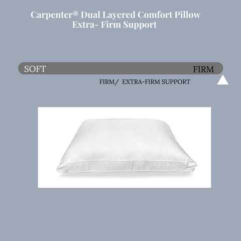 Carpenter Co. Dual Layered Comfort Pillow offers extra-firm support for side sleepers.