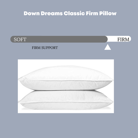 Get the ultimate comfort with this Manchester Mills Down Dreams Classic Firm Pillow, perfect for side sleepers.