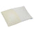 A La-Z-Boy Serene Foam Density Pillow Traditional | Soft-Medium with its white, moisture-wicking cover partially removed reveals yellow memory foam with small ventilation holes, a subtle gray pattern, and blue piping along the edge.