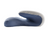 The OPULENCE Glacier Ergonomic Memory Foam Pillow | Contour by Opulence is a blue and gray cushion with an ergonomic contoured design featuring a wavy surface. It provides neck support, ensuring comfort and relief. The smooth, durable fabric is temperature-regulating, enhancing its overall functionality.