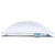 A fluffy white Pillowtex® Premium Polyester Pillow | Soft, designed as a stomach sleeper pillow, with a prominent "pillowtalk" brand tag suggesting comfort and restfulness, isolated on a white background.