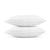 Two Pillowtex hypoallergenic white polyester pillows on a white background.