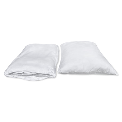 Two Carpenter Co. Dual Layered Comfort Pillows by Carpenter on a white surface.