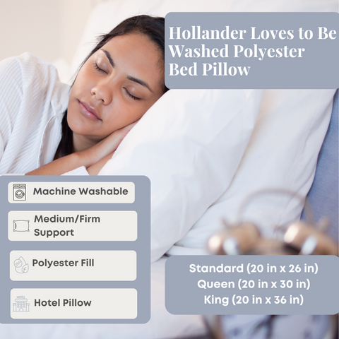 Hollander loves her Loves to Be Washed Polyester Bed Pillow | Medium-Firm Support.